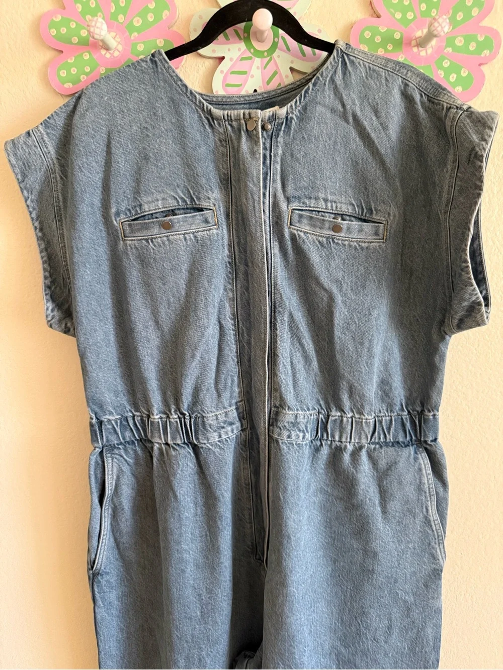NWT Banana Republic Blue Denim Jumpsuit Size XL Tall